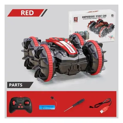 (handle RC, Red) Dual Mode Remote Control Stunt Amphibious Car