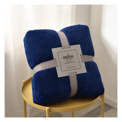 (royal blue, 200X230cm) Colors Soft Warm Flannel Blankets For Beds Solid Pink Blue Coral Fleece 