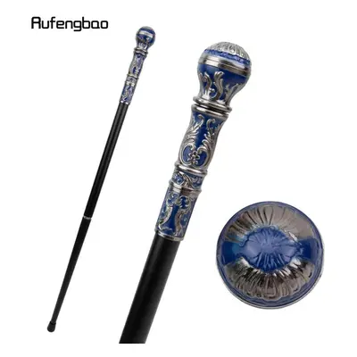 Silver Blue Luxury Round Handle Fashion Walking Stick For Party Decorative Walking Cane Elegant 