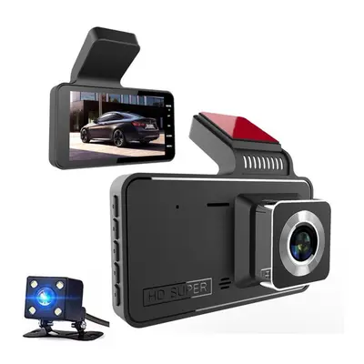 (black, dual lens) 4inch 1080p Car Dvr Dash Camera Front Camera Wide Angle Auto Recording Drivin