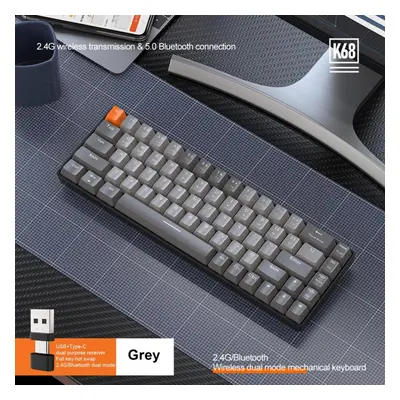 (grey, Green Axis Edition) Qgeem Keys Rgb Gaming Dual Mode Mechanical Keyboard For Gamer Hot-swa