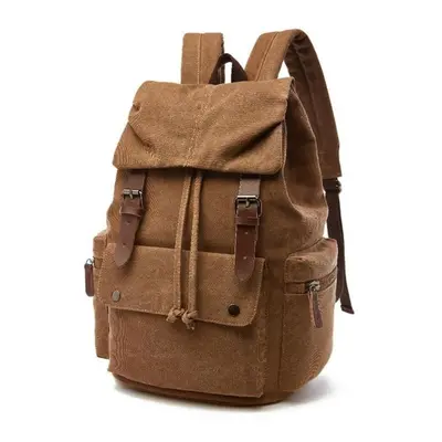 (coffee, inch) Vintage Canvas Laptop Backpack For Men Women School Mochila Feminina Fashion Anti