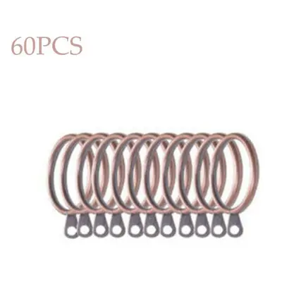 (copper, 60PCS) Home Practical Metal Heavy Duty For Curtains Rods Hanging Hooks Roman Circle Cur