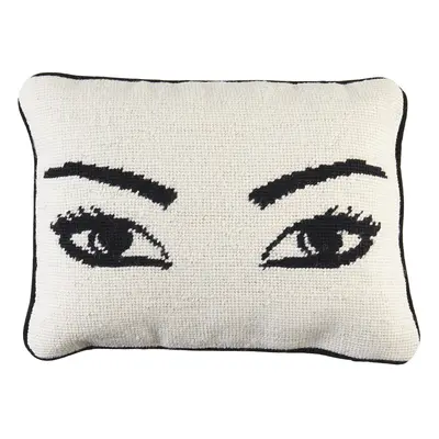 Jonathan Adler Eyes Needlepoint Throw Pillow Count (Pack of 1) Natural