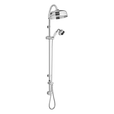 Minimal Rigid Riser Shower Kit with Fixed Head & Handset - Chrome/White