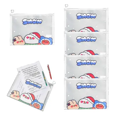 (10 Pcs series mixed hair) Pcs Waterproof Zipper File Bags, A4 File Storage Bag, 5pcs Zippered C