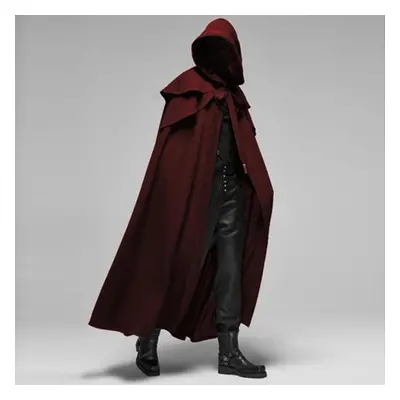 (red, L) Cosplay Medieval Men Costumes Knight Pirate Prince Gothic Retro Hooded Cloak Capes Long