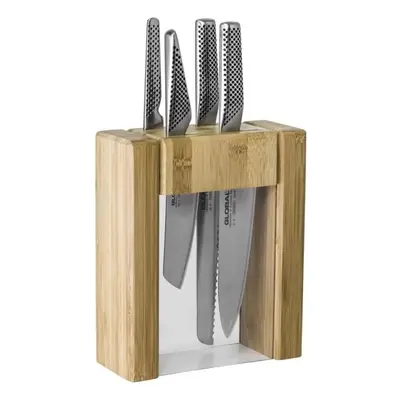 Global Teikoku 5pcs Knife Block Set Japanese Knives