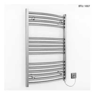 ( x 800mm (BTU: 1007)) Curved Chrome Electric Towel Rail Radiator