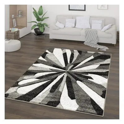 (BLACK / GREY, cm x cm) Geometric Multicolored Carved Living Room Rug