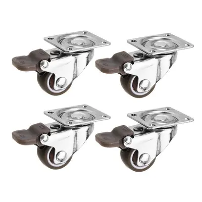 4pcs Inch TPE Mute Lightweight Universal Wheels with Brake Caster for Furniture