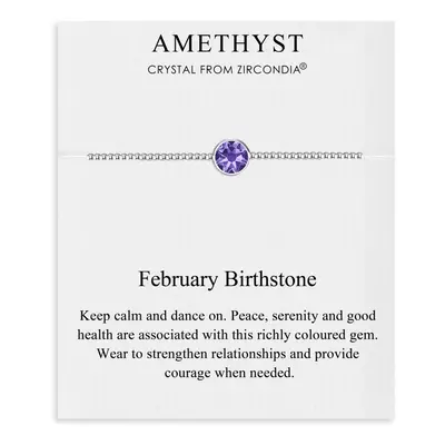 February (Amethyst) Birthstone Bracelet Created with Zircondia Crystals