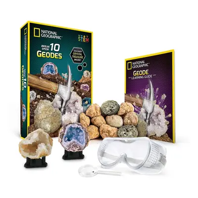 NATIONAL GEOGRAPHIC Break Open Premium Geodes Ã¢ÂÂ Includes Goggles, Detailed Learning Guide a