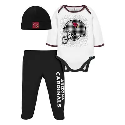 Gerber NFL Baby Boys' 3Pc Bodysuit Footed Pant & Cap Set Arizona Cardinals Months