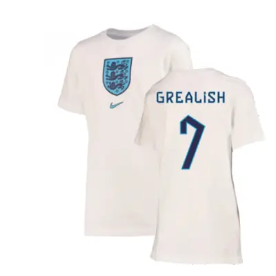 (XLB) England Crest Tee (White) - Kids (Grealish 7)