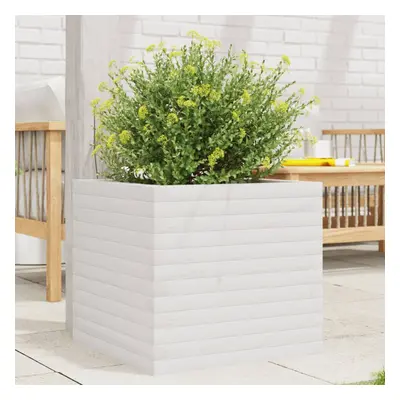 vidaXL Garden Planter White 50x50x45.5 cm Solid Wood Pine