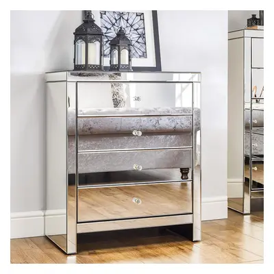 (4 Drawer) Mirrored Chest of Drawers, Sizes - Drawers, Drawers or Drawers