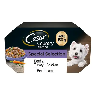 48pk Cesar Luxury Adult Mixed Country Kitchen Selection - x 150g Trays