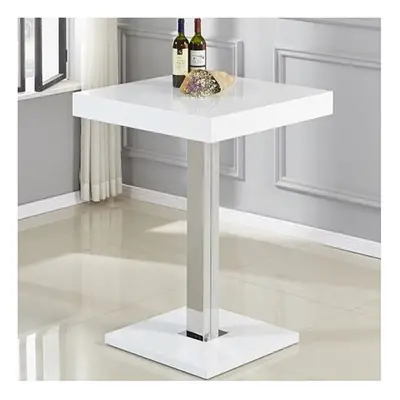 Topaz High Gloss Bar Table Square In White