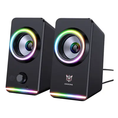 Computer Speaker 5W*2 Multimedia Speaker with Touch RGB Light Control Volume Button Control 3.5m