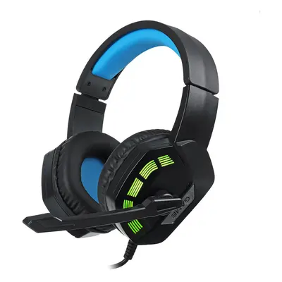 (Blue, USB) Gaming Headset Surround Sound Music Earphones USB 7.1 & 3.5mm Wired RGB Backlight Ga