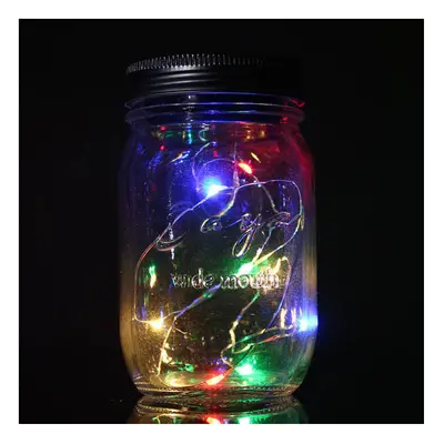 (RGB) Christmas light Solar Power Hanging Glass Jar Lamp LED Beads Garden Courtyard Landscape De