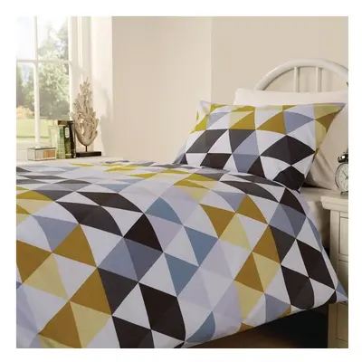 Mitre Essentials Geo Bedding Set Olive Small Double