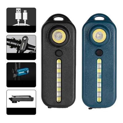 (Blue) Multifunction Red&Blue Warning Light USB Charging Bicycle Tail Light LED Waterproof Polic