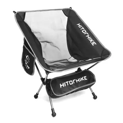 (Black) Travel Ultralight Folding Chair Superhard High Load Outdoor Camping Portable Beach Hikin