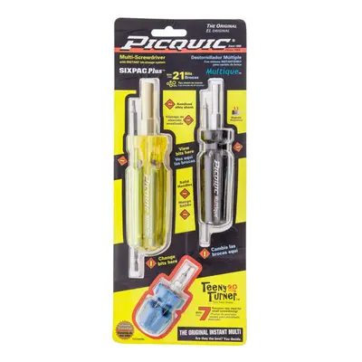 Picquic Carded Combo Pack with Sixpac Plus, Multique and Teeny Turner Drivers, Assorted, 3-Piece