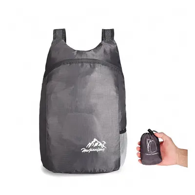 (Grey) Unisex Lightweight Outdoor Backpack Waterproof Portable Foldable Outdoor Camping Hiking T