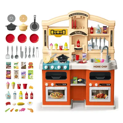 Kids Kitchen Playset with Sound, Lights, Steam & Boil Effects Pretend Play Kitchen Set Kids Kitc