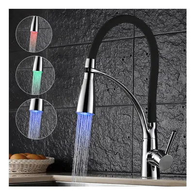 LED Kitchen Taps Pull Out Spray Basin Mixer Sink Tap Chrome Faucet