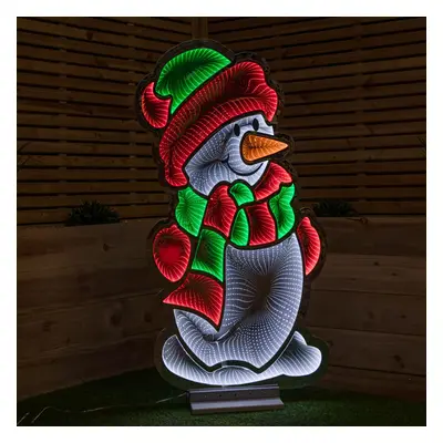 4ft Light up Snowman Infinity Christmas Decoration with Multi-Coloured LEDs