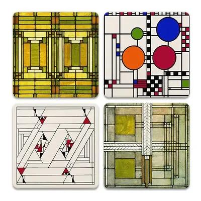 CoasterStone Art Glass Designs Frank Lloyd Wright Coasters Multi-Colored