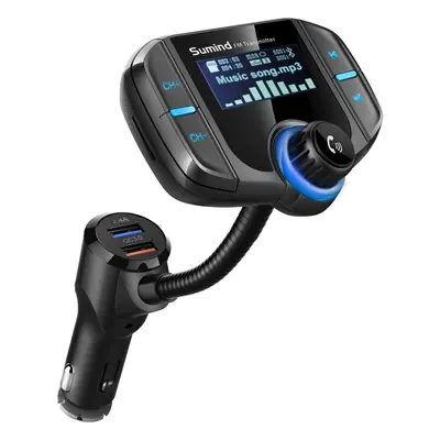 (Upgraded Version) Car Bluetooth FM Transmitter, Wireless Radio Adapter Hands-free Kit with 1.7 