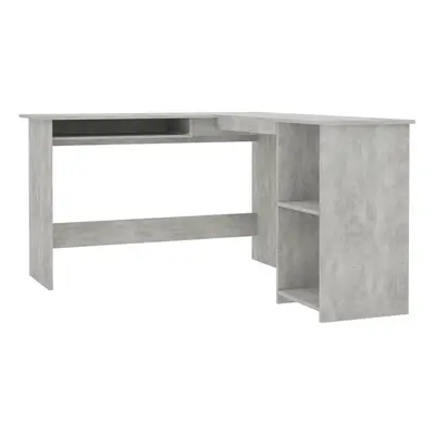 L-Shaped Corner Desk Concrete Grey 120x140x75 cm Chipboard