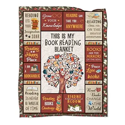 Fiwbnasz Book Lovers Blanket Gift, Book Reading Librarian Gifts Throw Blanket 60"x80", Book Club