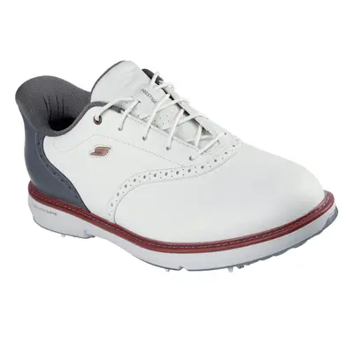 (UK 11, Natural/Gray) Skechers Mens Slip-ins GO GOLF Prestige Leather Waterproof Golf Shoes