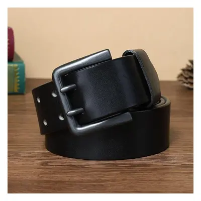 (black, China&115CM) Belts For Men Casual Male 100% Full Grain Genuine Leather Belt High Quality