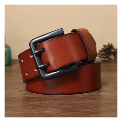 (maroon, China&115CM) Belts For Men Casual Male 100% Full Grain Genuine Leather Belt High Qualit