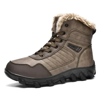 (brown, 45) Plus Size Russian Style Winter Boots Men Shoes Waterproof Outdoor Ankle Boots For Me