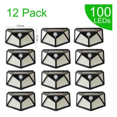 (black, PCS) 1-12pcs Led Solar Power Wall Light 3mode Motion Sensor Waterproof Lamp Outdoor Sola