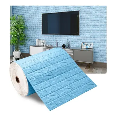 (blue, 20m) 5m/10m/20m 3D Wall Sticker Imitation Brick Bedroom Home Decor Waterproof Self-adhesi