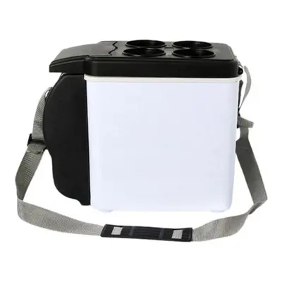 (white) 6l Mini Portable Car Fruit Drinks Mute Refrigerator Vehicle Heating Cooling Box