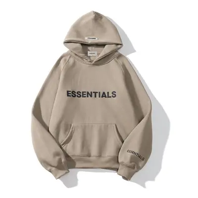 (camel, S) Essentials Thickening Hoodie Street Wear Silicone Logo Casual Loose Oversized Sports 