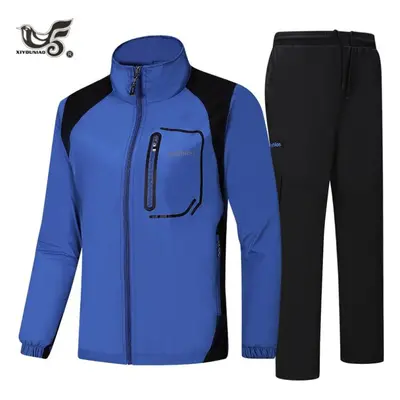 (blue, XXXXXL) Spring Autumn Men Sportswear Set Outwear Training Casual Men&apos;s Sweatshirt Tr