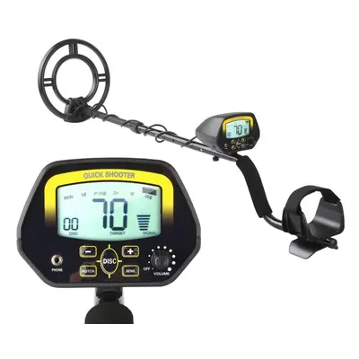 (Black) Outdoor Metal Finder Underground Metal Detector LCD Treasure Finder Handheld Gold Digger