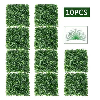 (10pcs-25x25cm) 6/10/20pcs Artificial Plants Grass Wall Backdrop Flowers Wedding Boxwood Hedge P