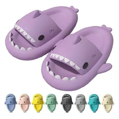 (purple, 42-43) Breathable Shark Slippers Eva Slippers Men&apos;s Women&apos;s Summer Indoor Non